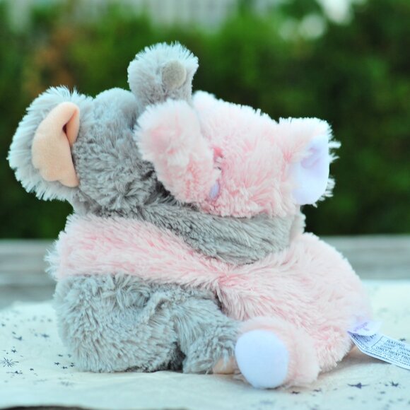 Bundle of two Warmers Two Hugging Love Plush Animals Elephants For a Neck - Picture 1 of 7